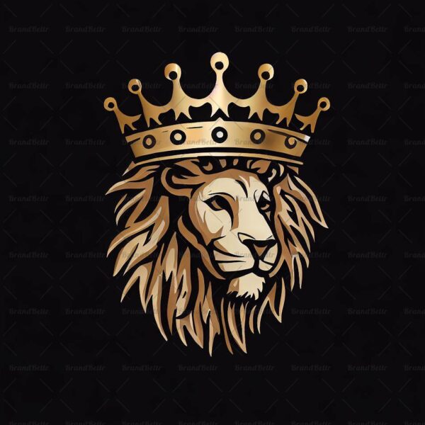 Majestätischer Löwe und Krone